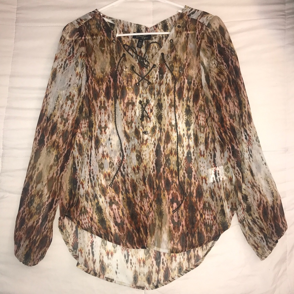 Jessica Simpson Lace Up Blouse